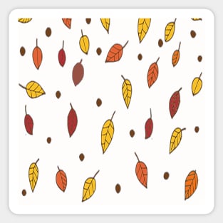 Autumn Leaf Pattern Graphic Design Orange, Rust & Yellow Background Beautiful Fall Sticker